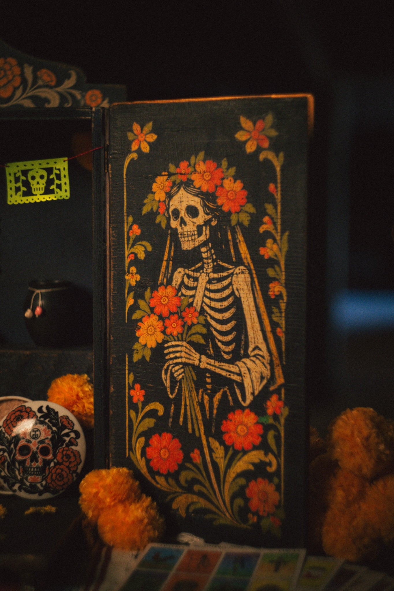 La Ofrenda by The Holy Black, door right catrina