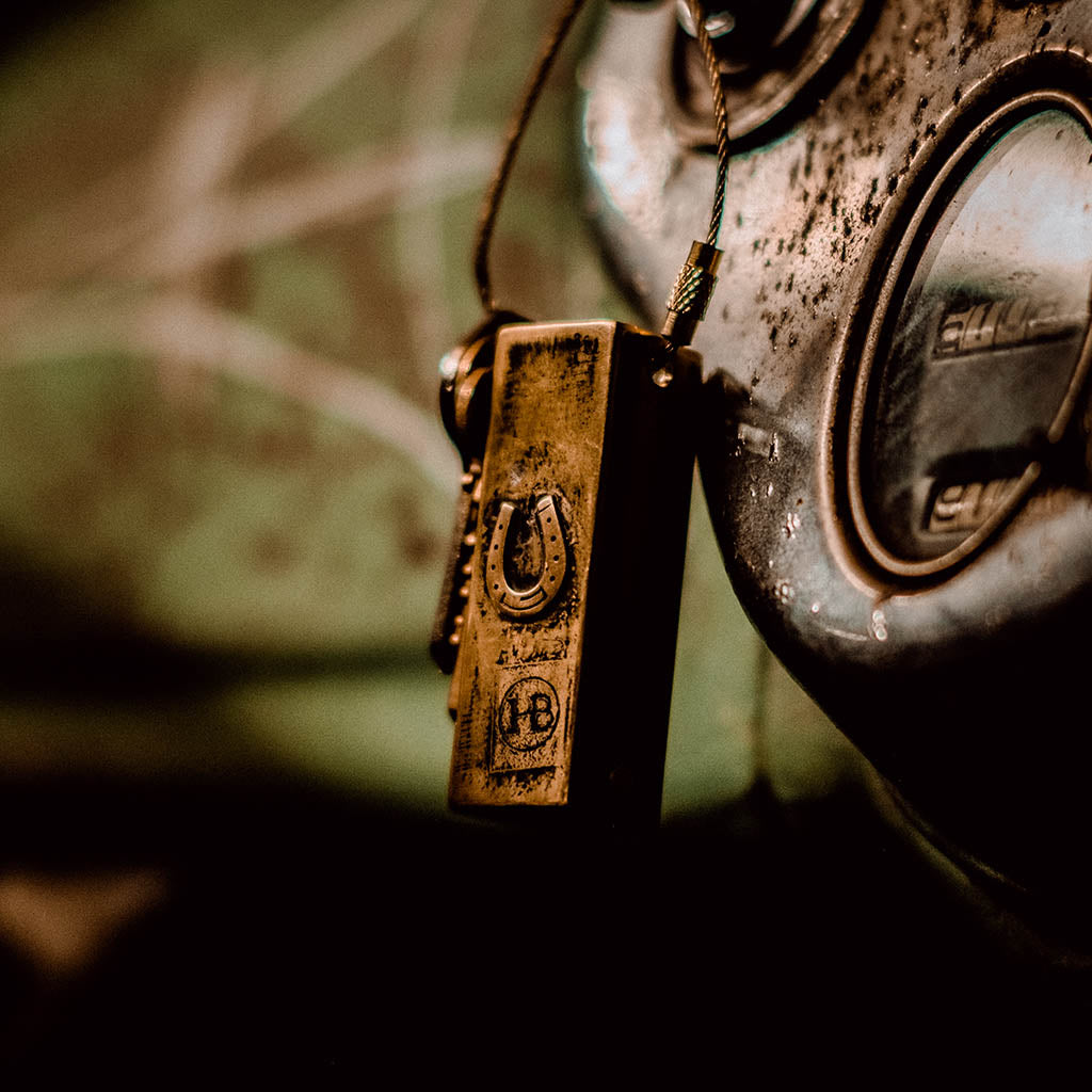 Brass Dice Box Keychain