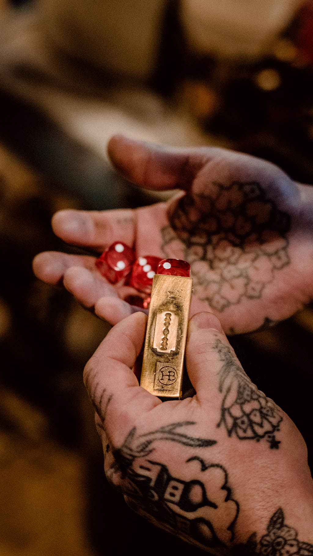Brass Dice Box Keychain